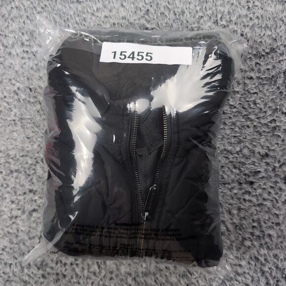 Black Rivet Jacket Men Medium Black Quilted Utility Military Full Zip Pockets - Picture 6 of 6